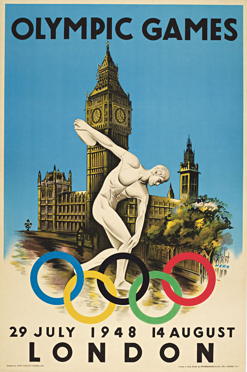 ใบปิดมหกรรมกีฬาโอลิมปิกสำหรับลอนดอนในปี 1948