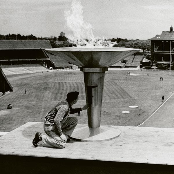 A chama olímpica em Melbourne, 1956