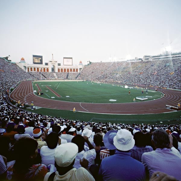 La folla nello stadio delle Olimpiadi di Los Angeles del 1984
