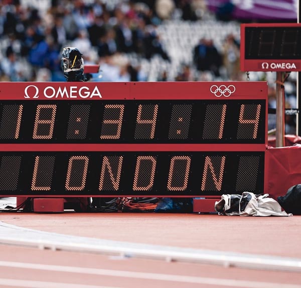 อุปกรณ์บอกเวลาของ OMEGA ที่กรุงลอนดอนในปี 2012