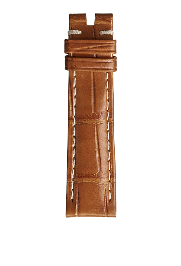 Watch Straps Brown alligator leather strap with pin buckle