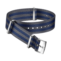 Cinturino in poliammide grigio e blu con 5 strisce - Codice prodotto 031CWZ007884