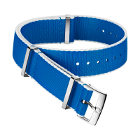 Bracelete em poliamida azul, debruada a branco - SKU 031CWZ010702