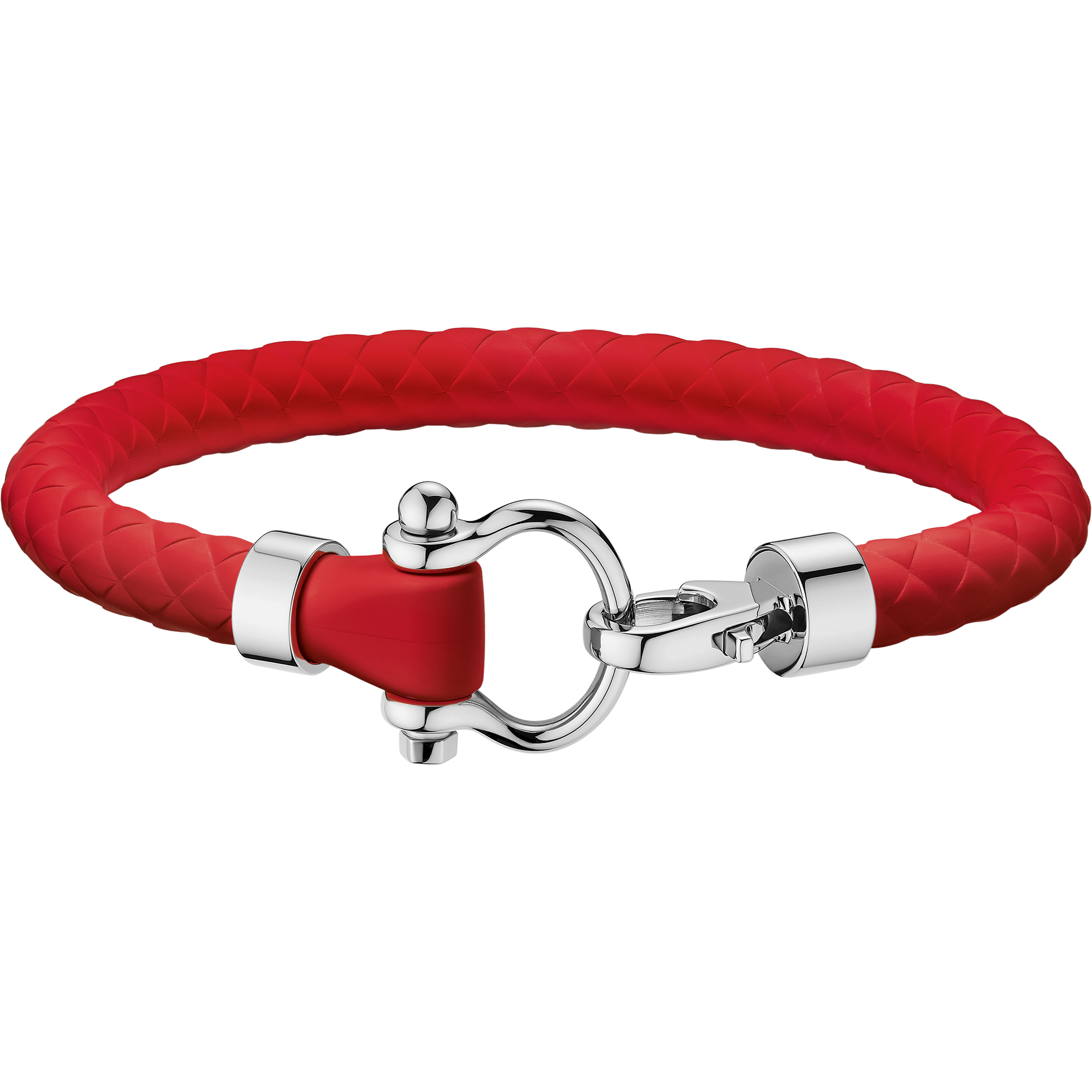 Sailing bracelet in stainless steel and red rubber OMEGA Aqua ...