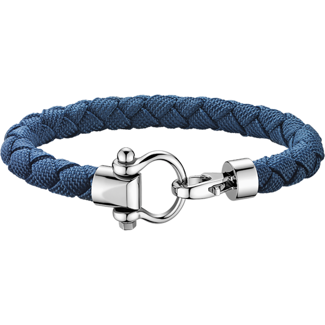 Sailing bracelet in stainless steel and blue braided nylon OMEGA