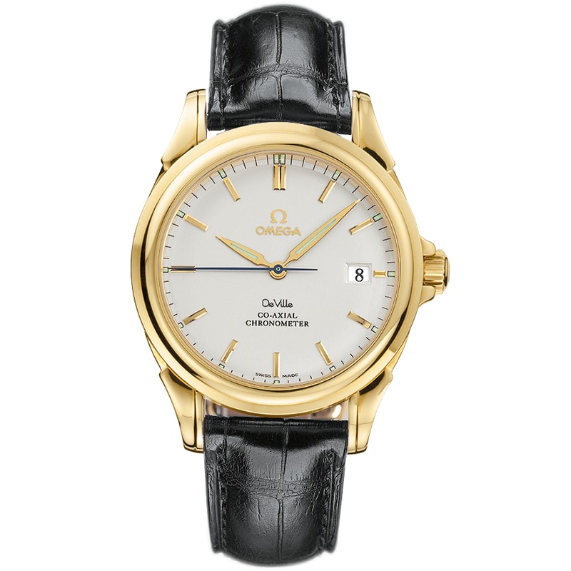 De Ville 37.5 mm yellow gold on leather strap 4631.31.31 OMEGA