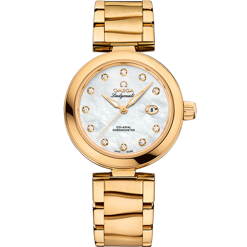 Omega deville ladymatic hot sale diamond 2 tone