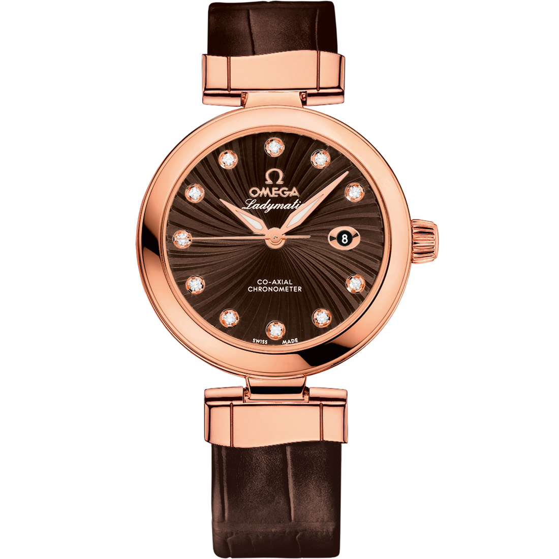 Omega ladymatic sale leather strap