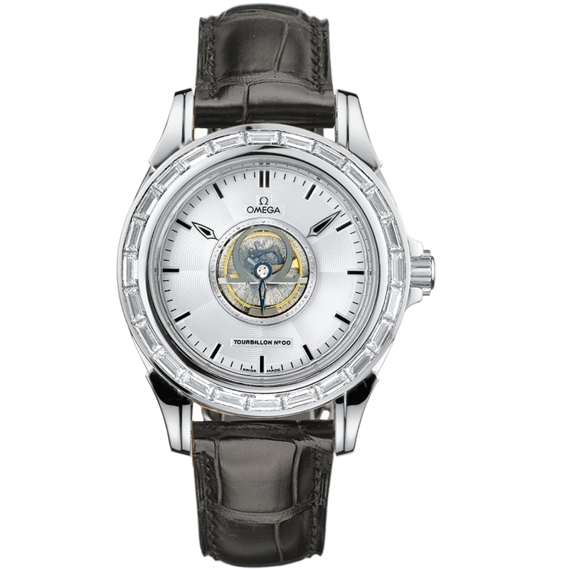 De Ville 38.7 mm white gold on leather strap 5924.30.32 OMEGA