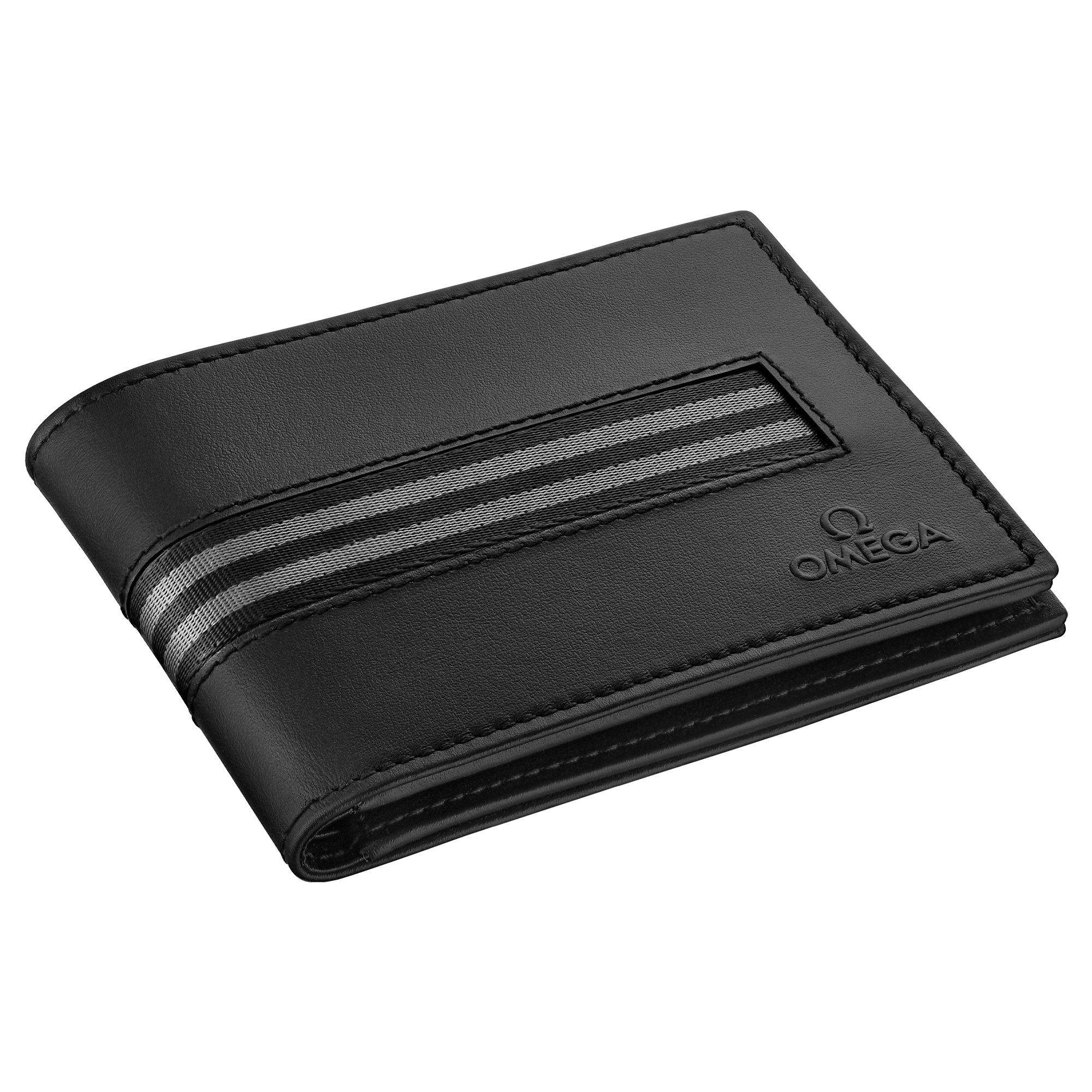 Black Leather Wallet Black 7070210005 OMEGA US