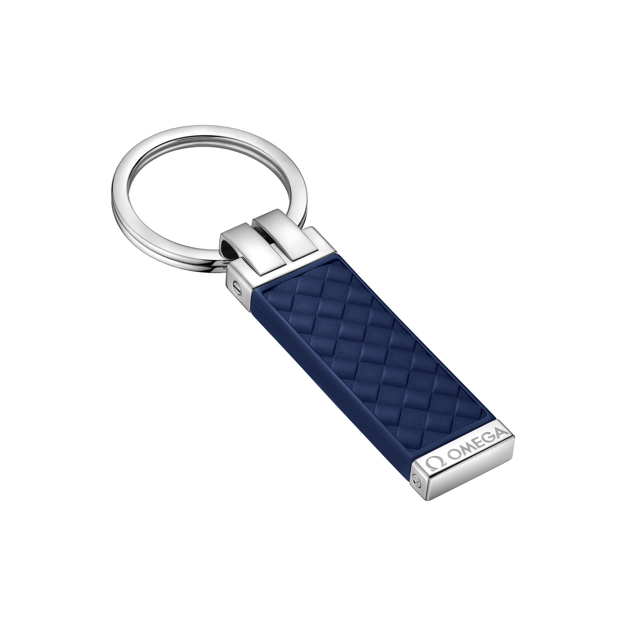Omega Aqua Porta-chaves, Borracha azul-marinho, Aço inoxidável - K91STA0509005