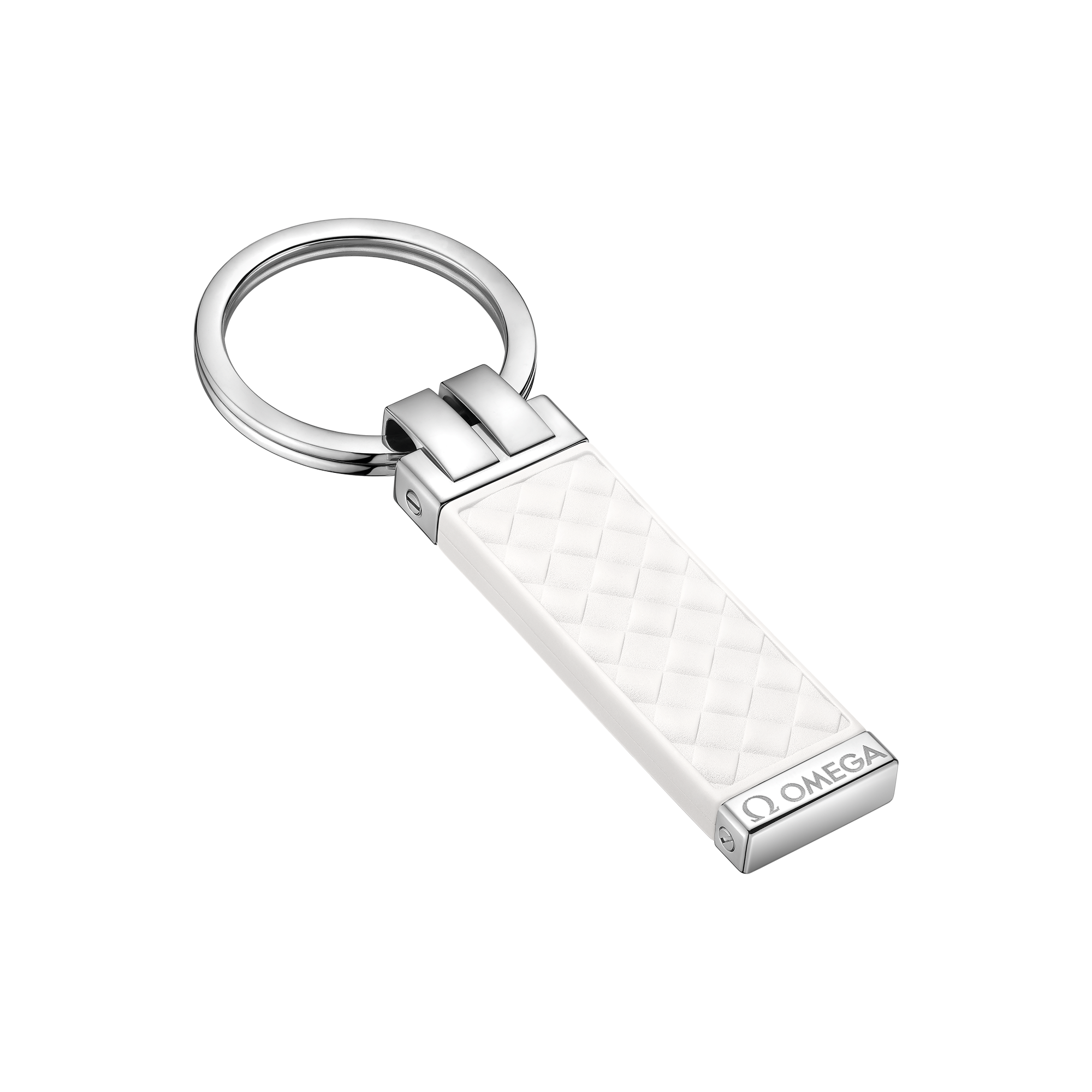 Omega Aqua Porta-chaves, Aço inoxidável, Borracha branca - K91STA0509205