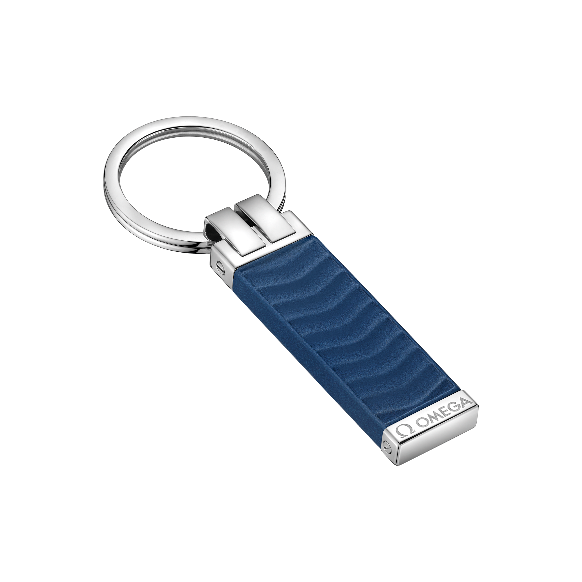 Omega Aqua Porta-chaves, Borracha azul, Aço inoxidável - KA05ST0000405