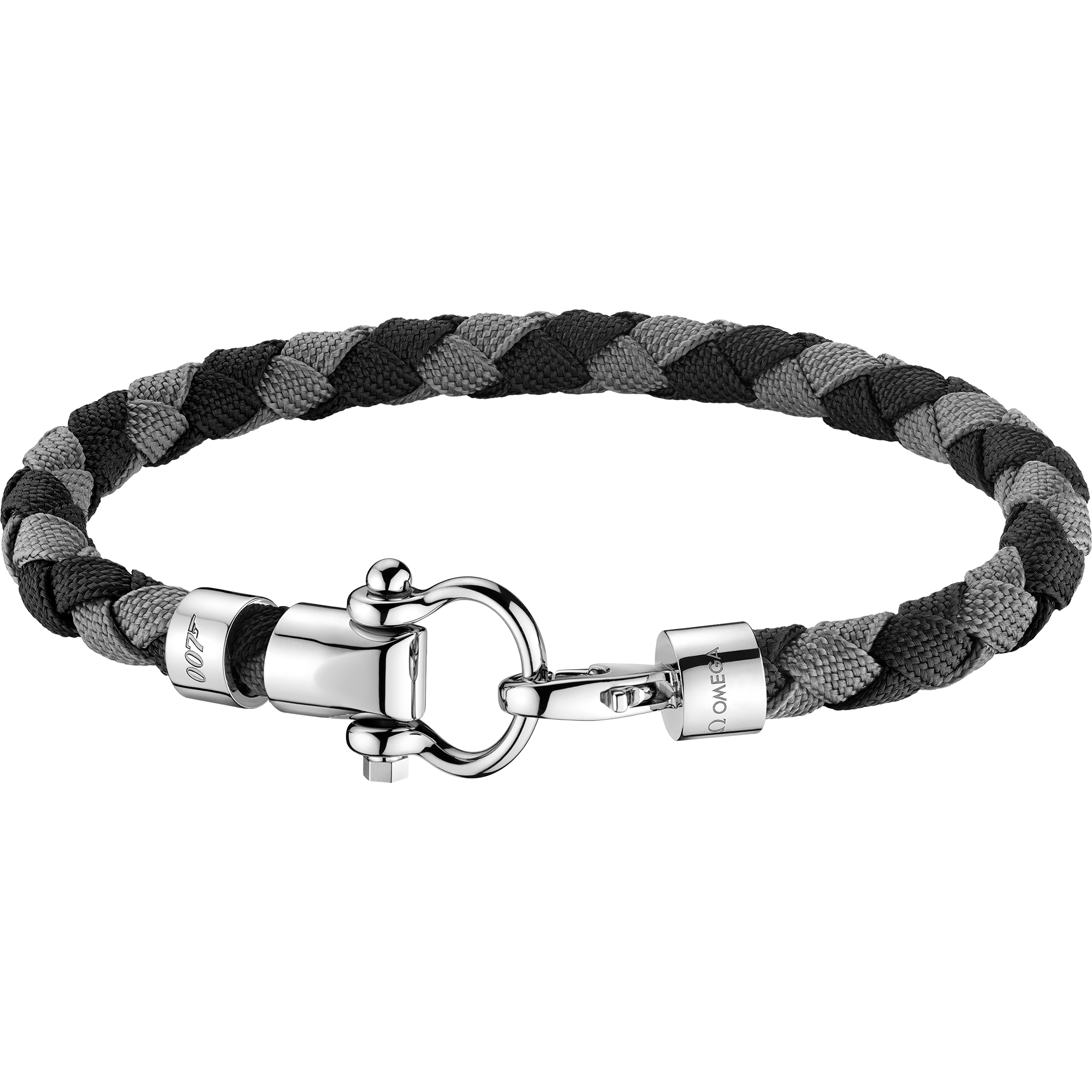 Omega Aqua Sailing Bracelet, Black and grey nylon braided, Stainless steel - BA02CW00001R2
