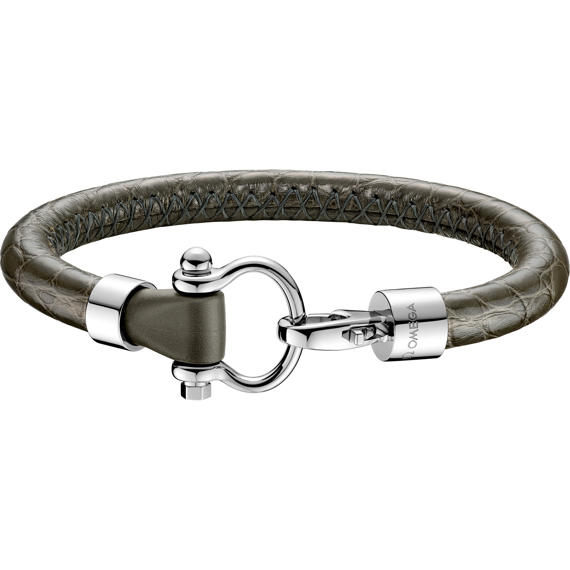 Omega Aqua Sailing Bracelet, Alligator leather, Stainless steel - BA05CU0000103