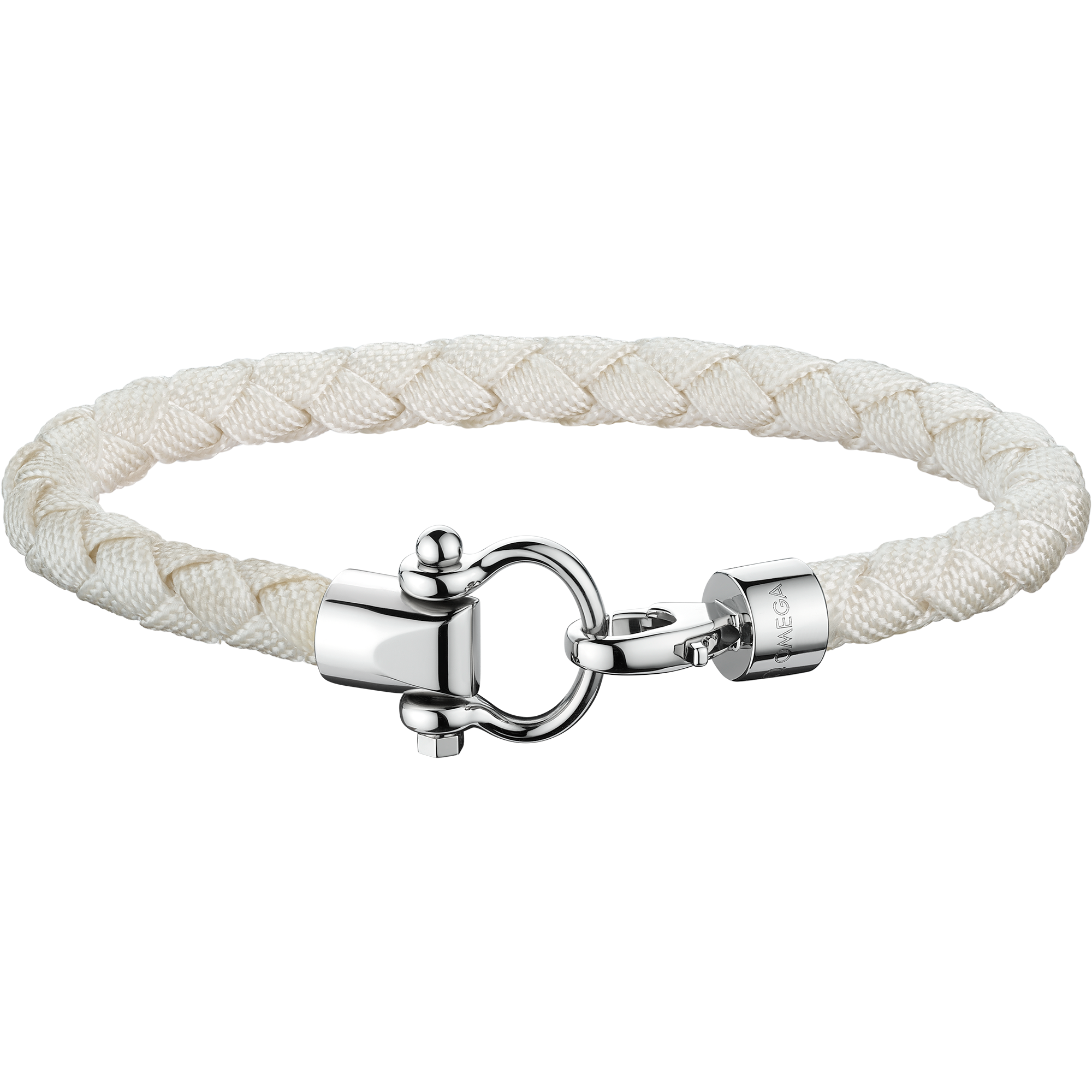 Omega Aqua Sailing Bracelet, Stainless steel, white braided nylon - BA05CW00004R2