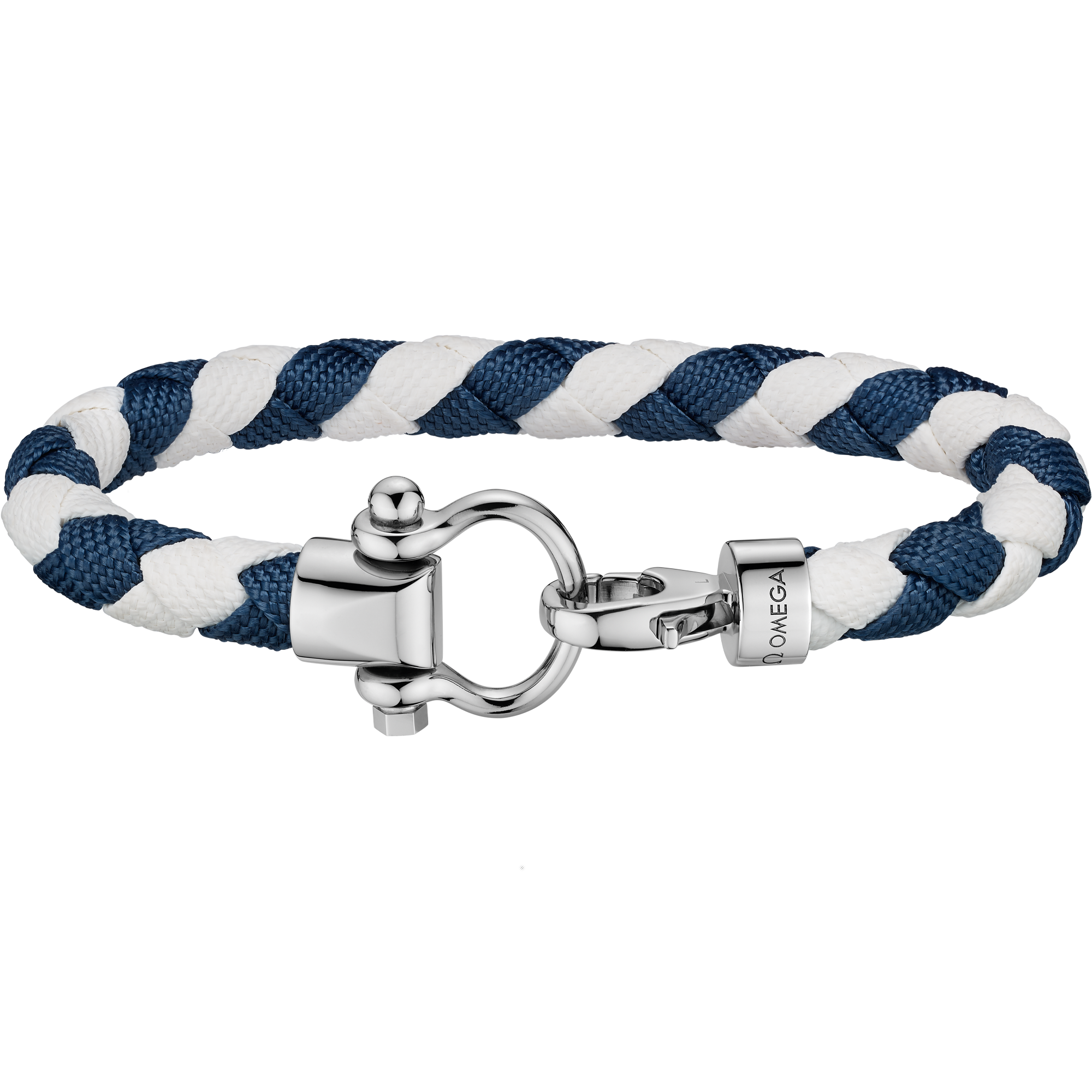 Omega Aqua Sailing Brazalete, Acero noble, Nailon trenzado blanco y azul oscuro - BA05CW0000703