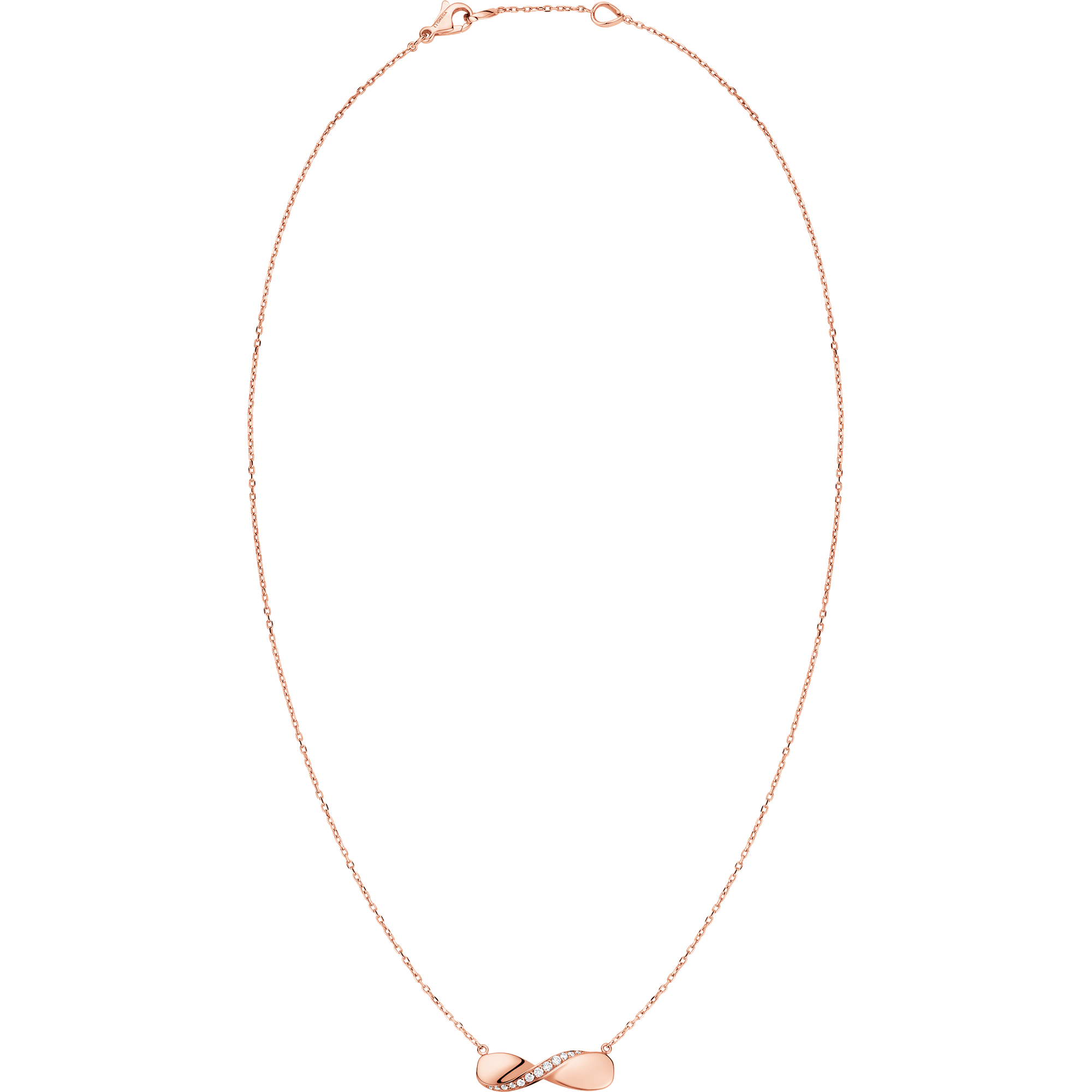 Aqua Swing Necklace, 18K red gold, Diamonds