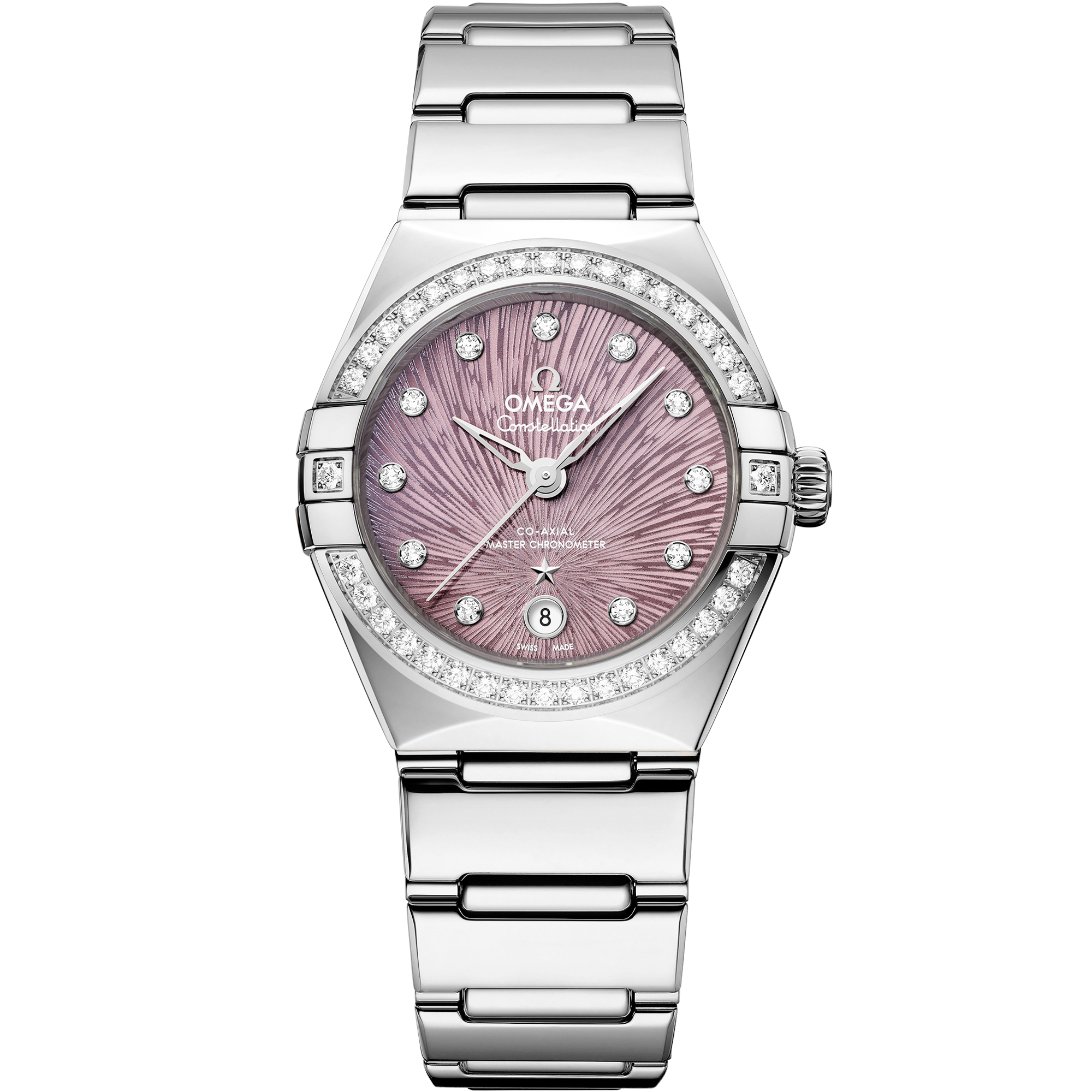 Purple dial watch on Steel case with Steel bracelet - Constellation 29 mm, Steel on Steel - 13115292060001