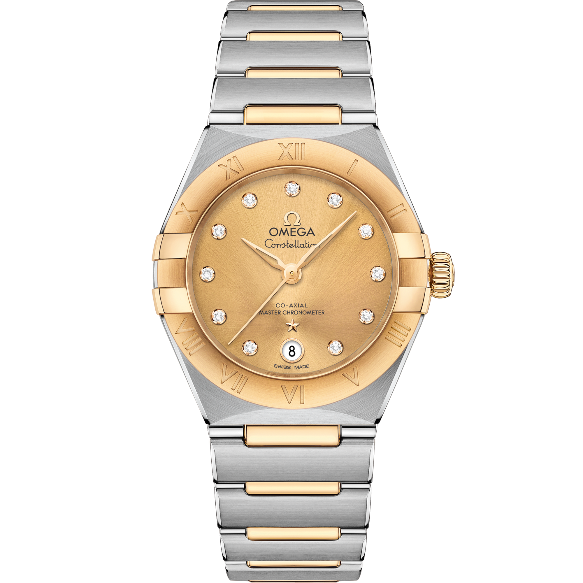 Yellow dial watch on Steel - yellow gold case with Steel - yellow gold bracelet - Constellation 29 mm, steel - yellow gold on steel - yellow gold - 131.20.29.20.58.001