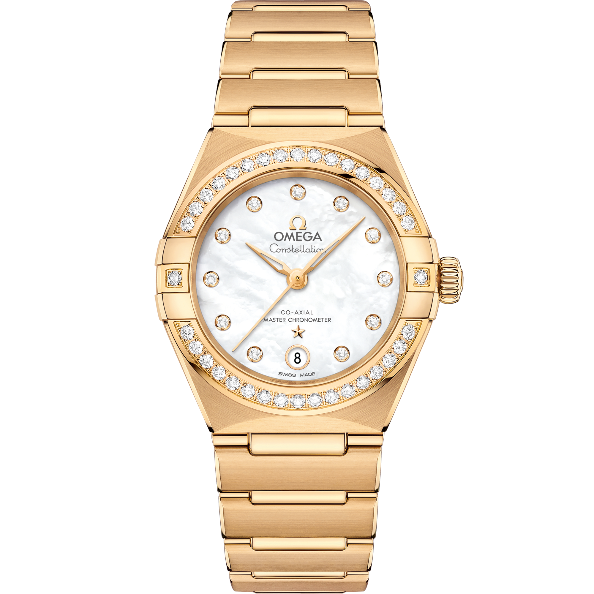 White dial watch on Yellow gold case with Yellow gold bracelet - Constellation 29 mm, yellow gold on yellow gold - 131.55.29.20.55.002
