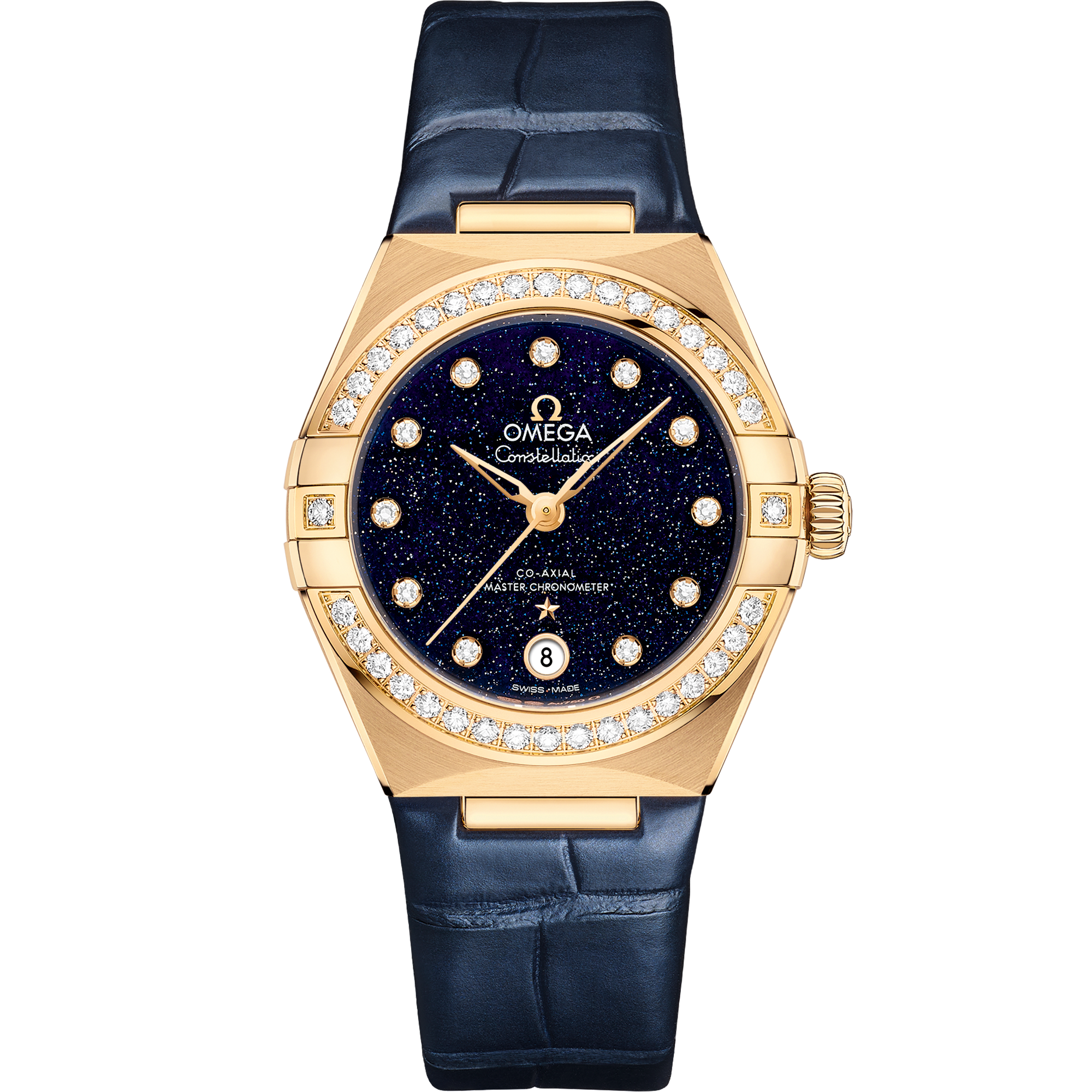 Constellation 29 mm, yellow gold on leather strap - 131.58.29.20.53.001