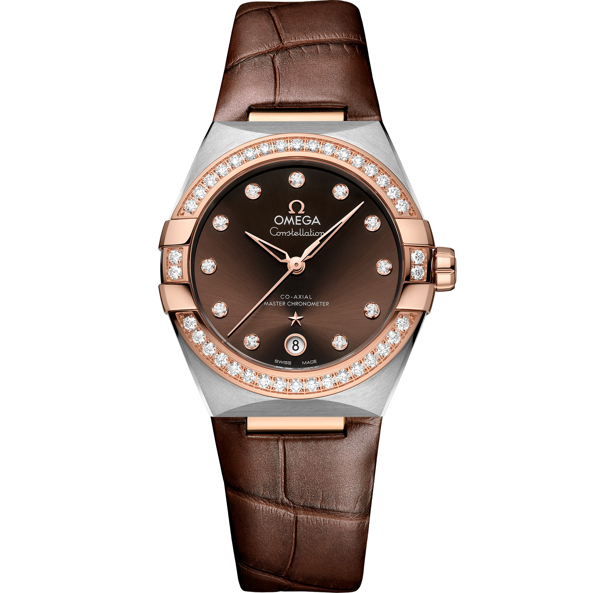 Constellation 36 mm, acier - or « Sedna™ » sur bracelet en cuir - 131.28.36.20.63.001