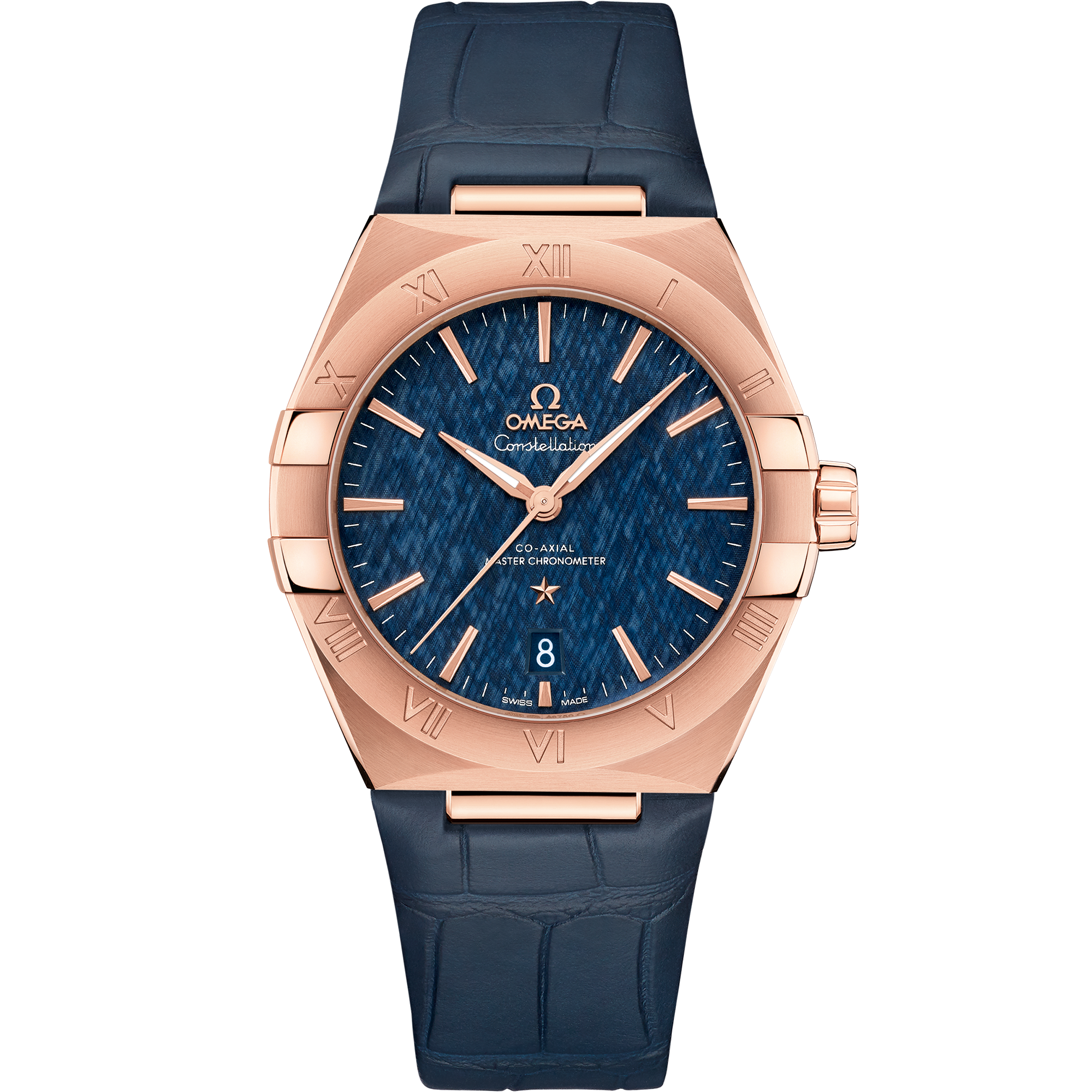 Blue dial watch on Sedna™ gold case with Leather strap - Constellation 39 mm, Sedna™ gold on leather strap - 131.53.39.20.03.001
