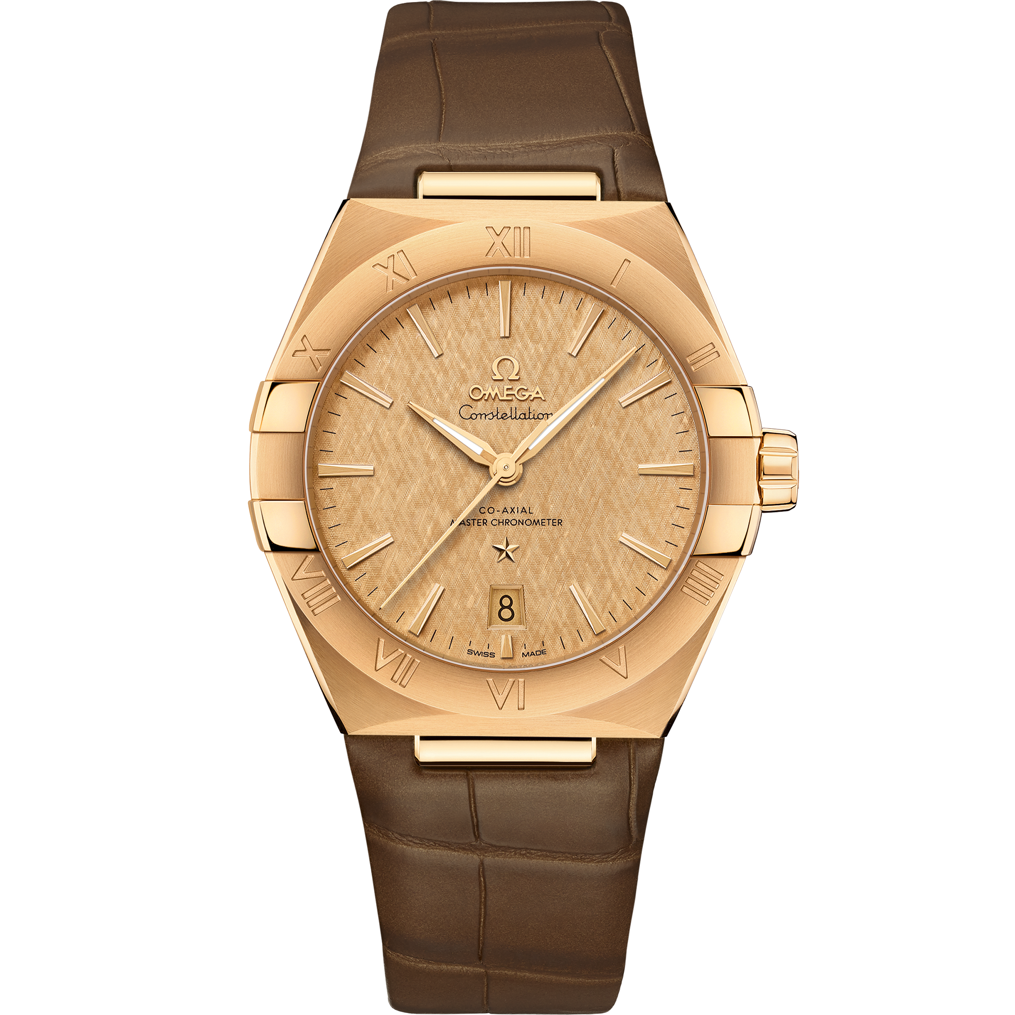 Constellation 39 mm, yellow gold on leather strap - 131.53.39.20.08.001