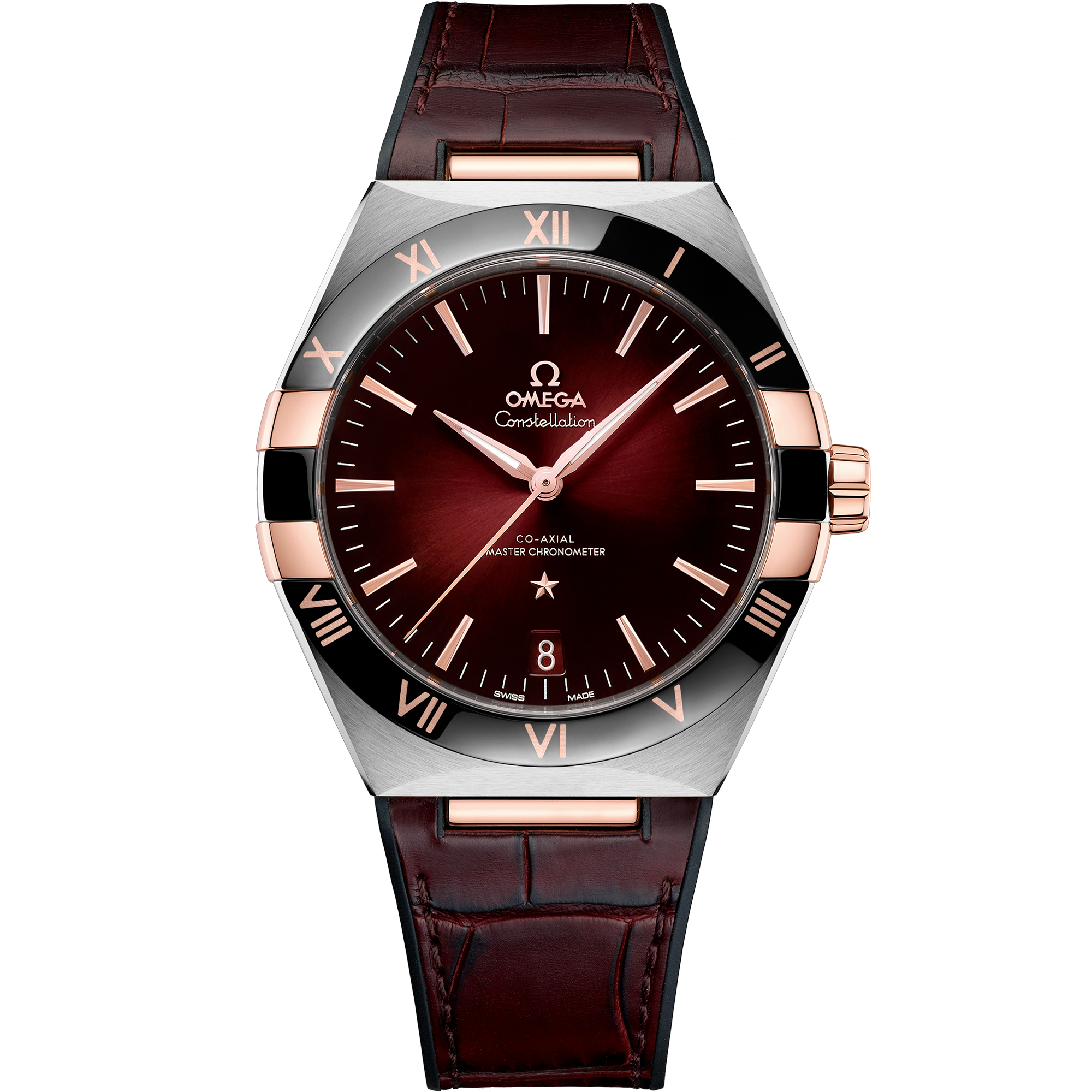 Constellation 41 mm, steel - Sedna™ gold on leather strap - 131.23.41.21.11.001