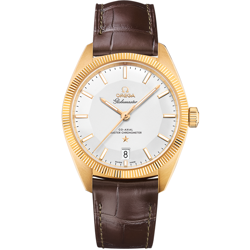 Constellation 39 mm, yellow gold on leather strap - 13053392102002