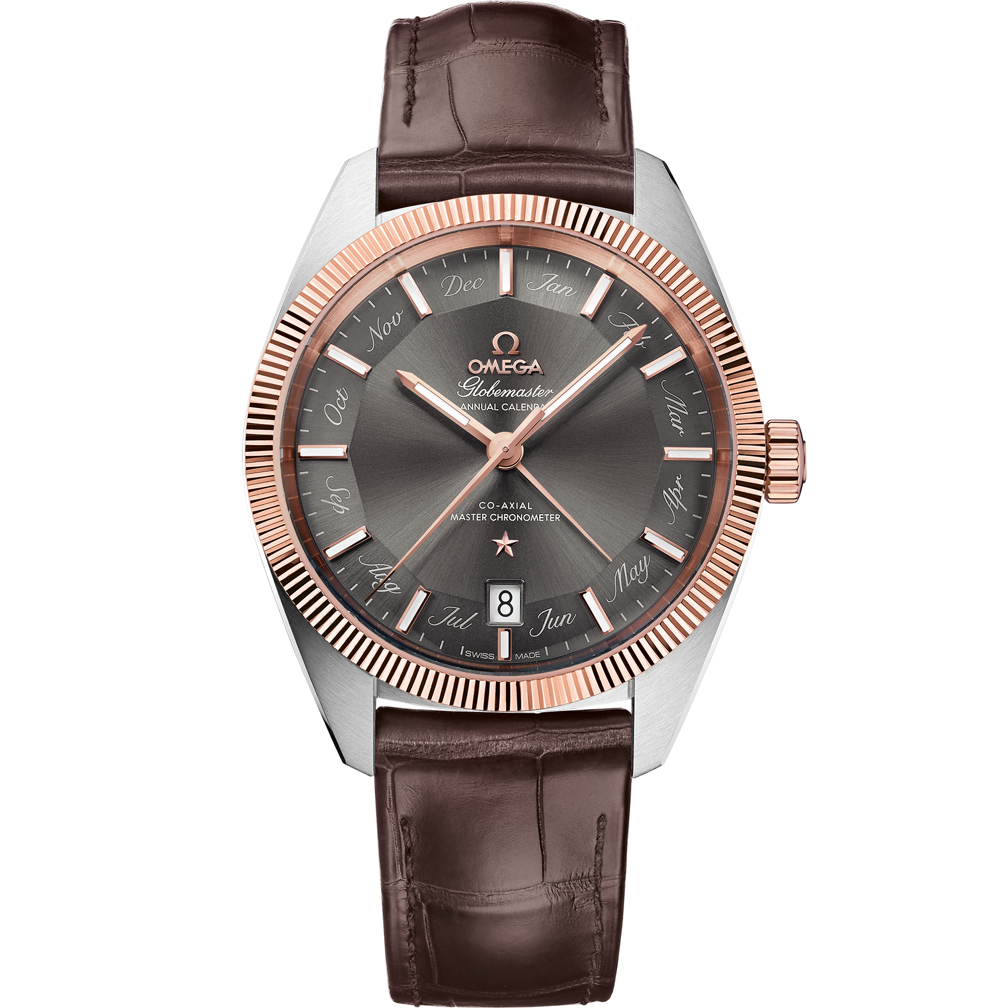 Constellation 41 mm, steel - Sedna™ gold on leather strap - 130.23.41.22.06.001