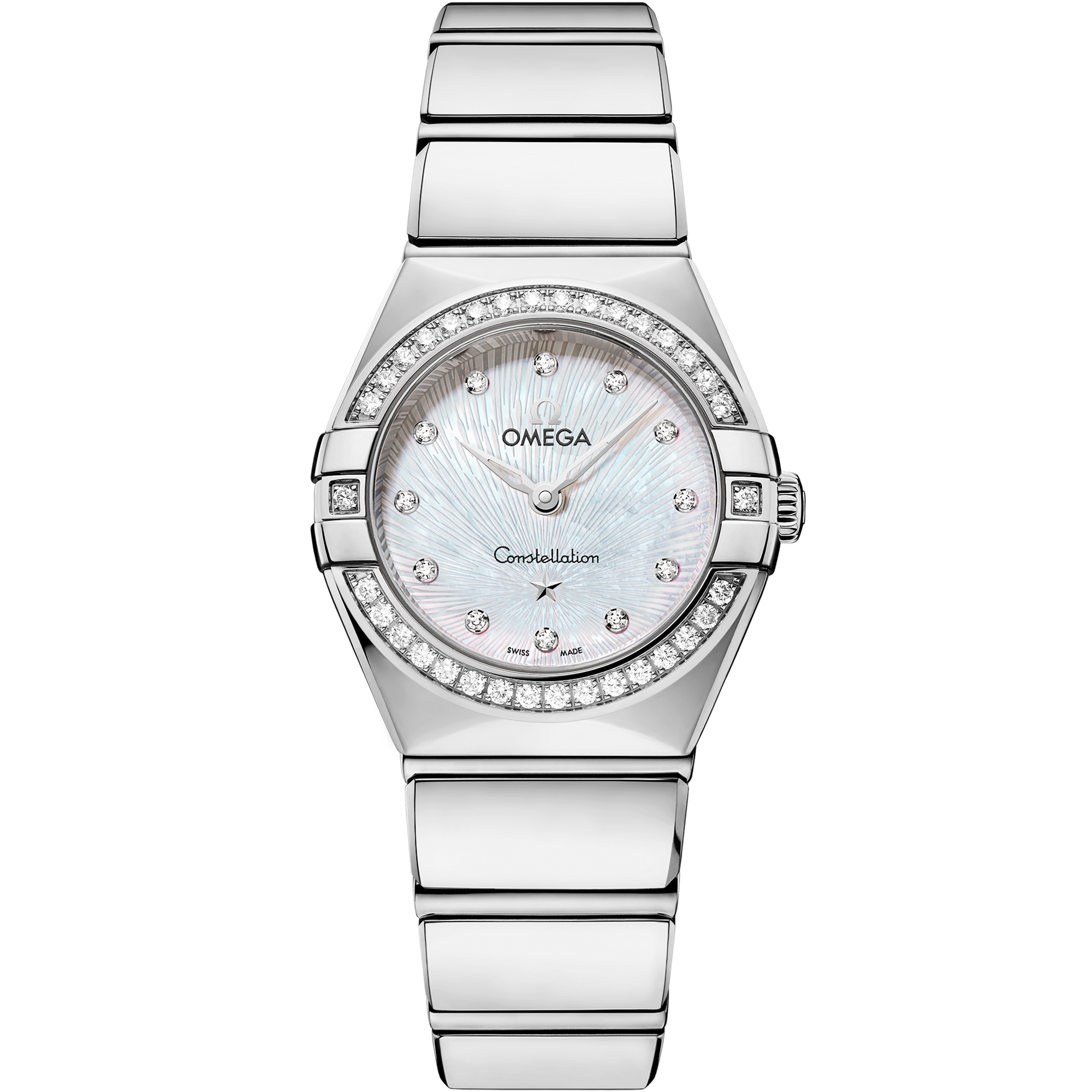 White dial watch on Steel case with Steel bracelet - Constellation 25 mm, Steel on Steel - 13115256055002