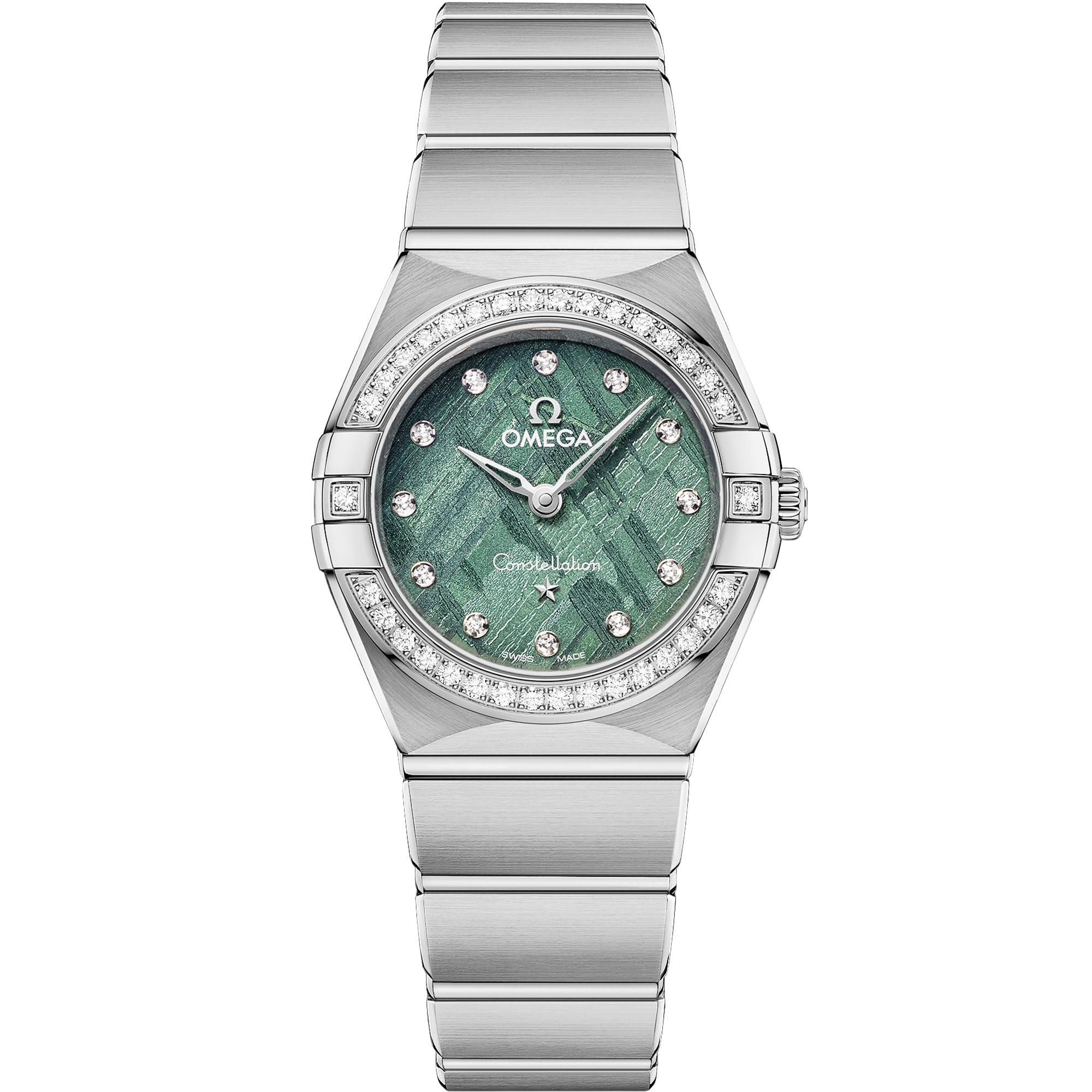 Relógio com mostrador Verde com caixa em Aço e Constellation 25 mm, Aço em Aço - 131.15.25.60.99.001 em Aço bracelet