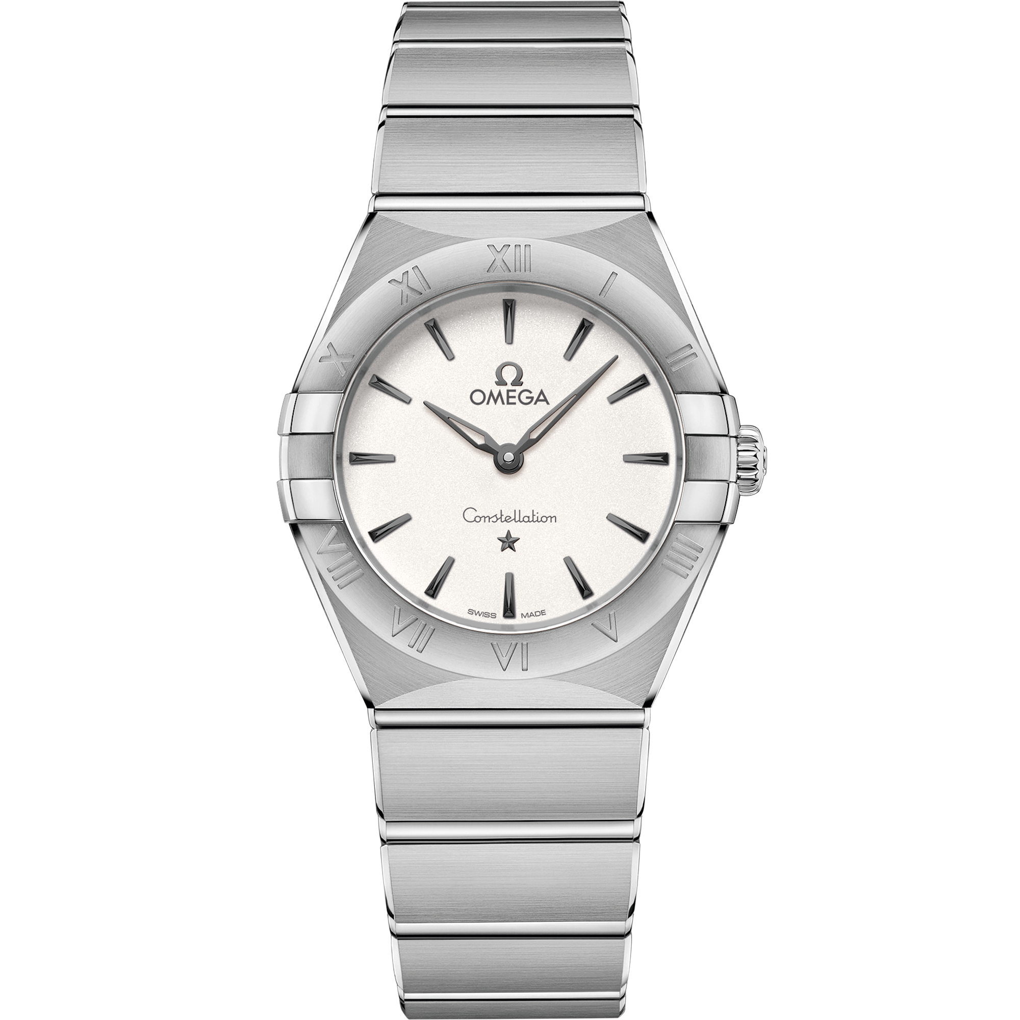 Uhr mit Silber Zifferblatt auf Stahl Gehäuse mit Edelstahlarmband bracelet - Constellation 28 mm, Stahl mit Stahlband - 131.10.28.60.02.001