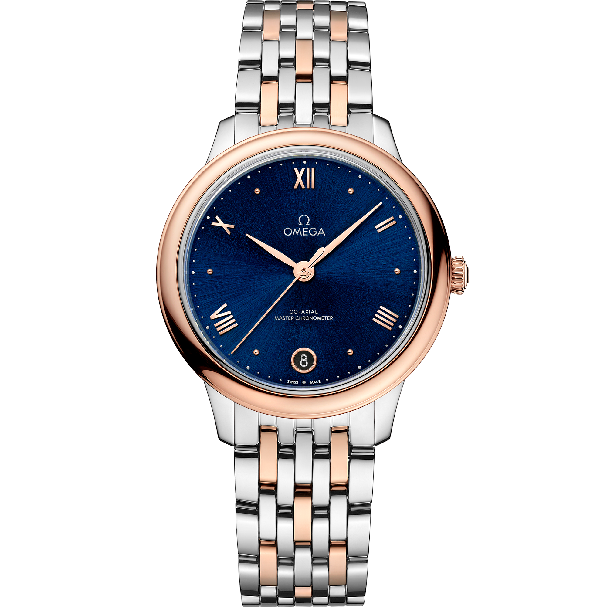 Reloj con esfera Azul en caja de Acero - oro Sedna™ con  Acero - oro Sedna™ bracelet - De Ville Prestige 34 mm, acero - oro Sedna™ con acero - oro Sedna™ - 434.20.34.20.03.001
