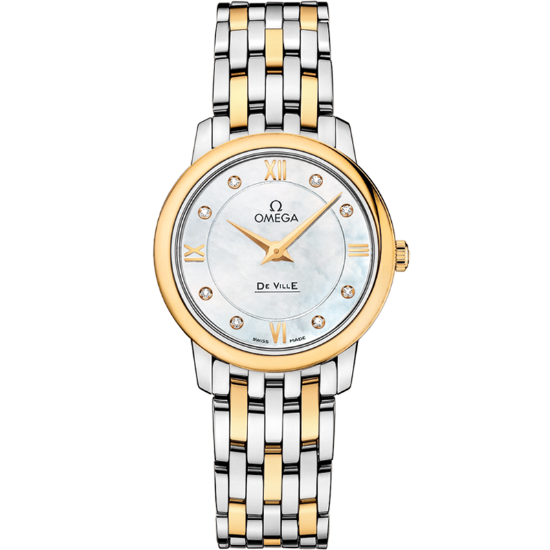 Prestige De Ville Steel - yellow gold Diamonds Watch 424.20.27.60.55.001 |  OMEGA US®