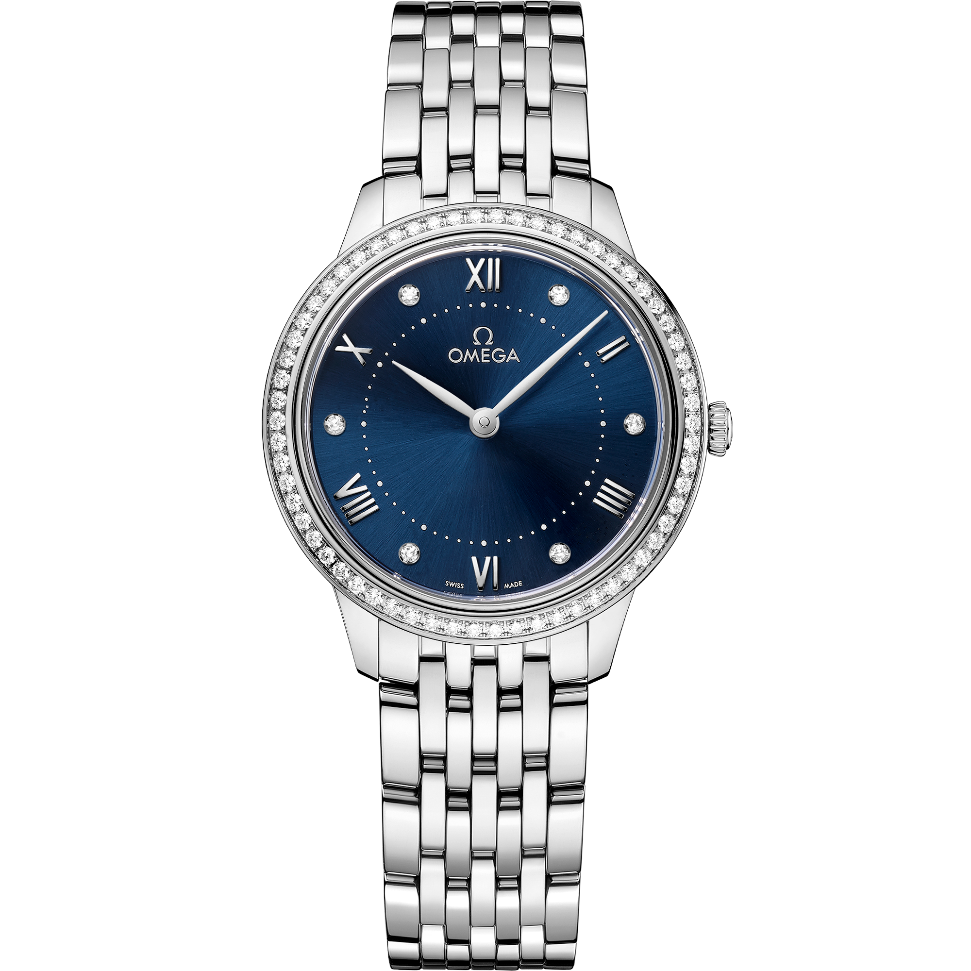 Blue dial watch on Steel case with Steel bracelet - De Ville Prestige 30 mm, Steel on Steel - 43415306053001