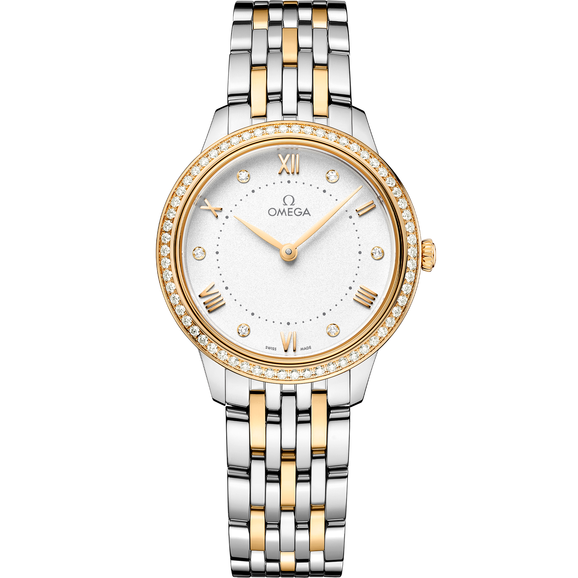 Silver dial watch on Steel - yellow gold case with Steel - yellow gold bracelet - De Ville Prestige 30 mm, Steel - yellow gold on Steel - yellow gold - 43425306052002