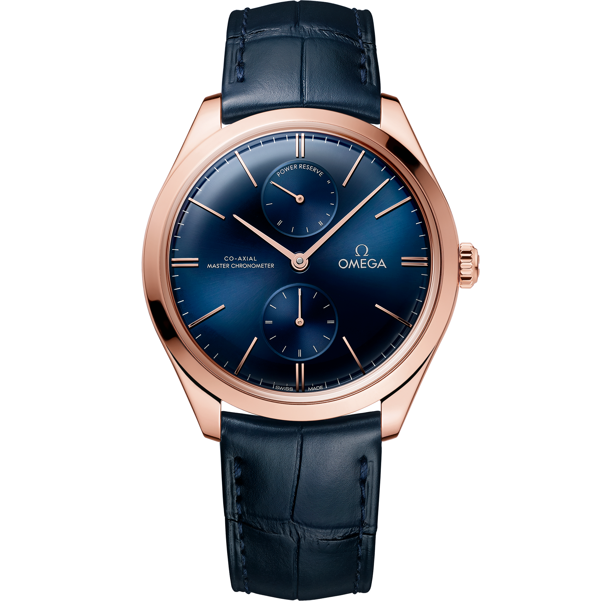 De Ville Trésor 40 mm, Sedna™ gold on leather strap - 435.53.40.22.03.001 |  OMEGA®