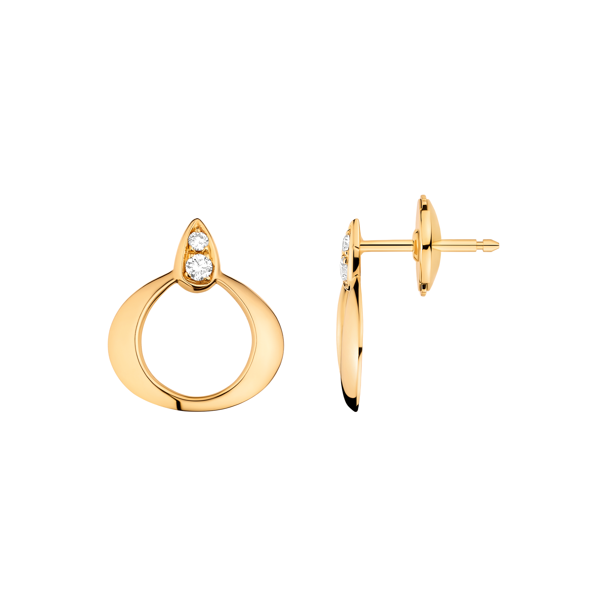 Omega Dewdrop Ohrringe, 18 K Gelbgold, Diamanten - E55BBA0200305