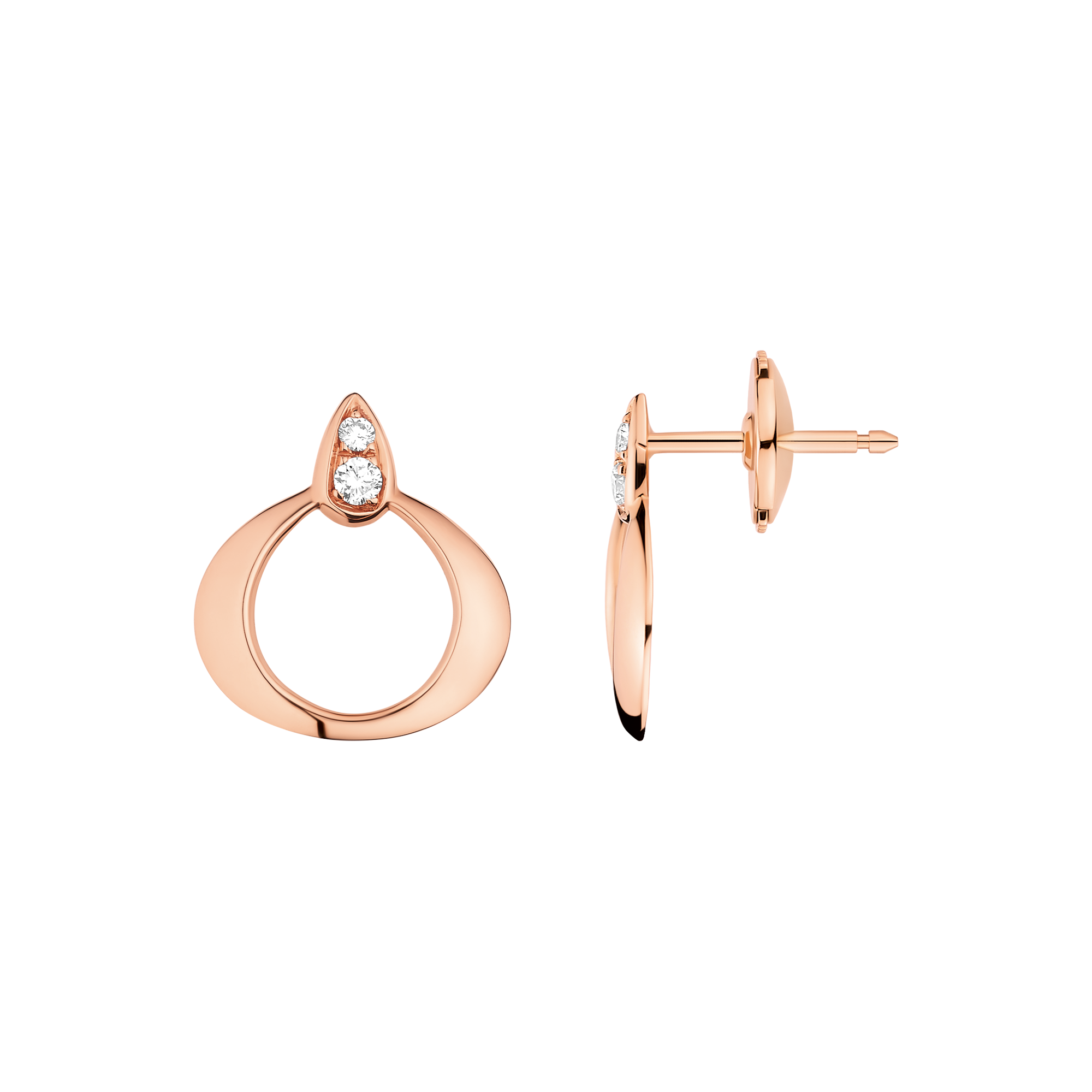 Omega Dewdrop Earring, 18K red gold, Diamonds - E55BGA0200305