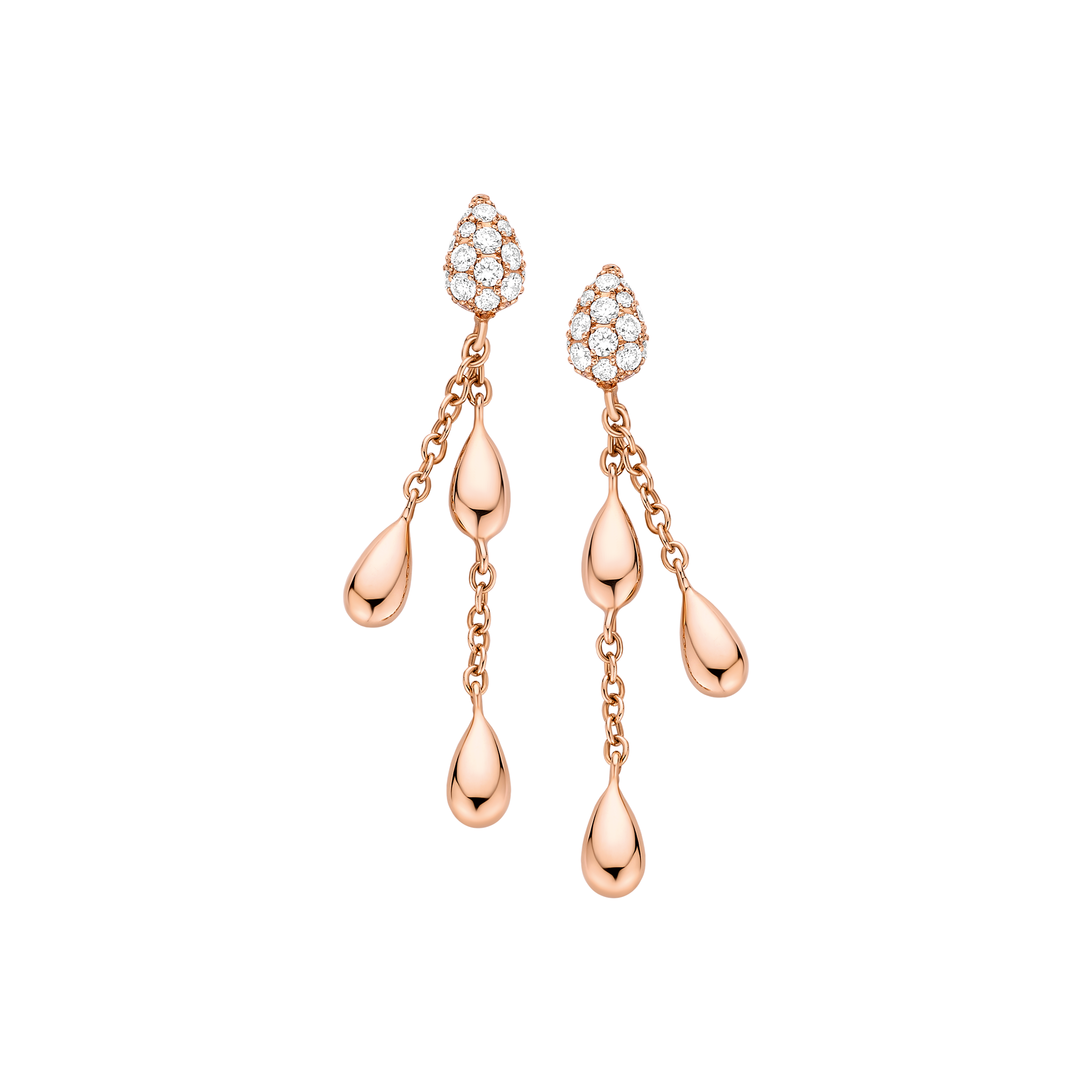 Omega Dewdrop Brinco, Ouro rosa de 18K, Diamantes - E59BGA0200305