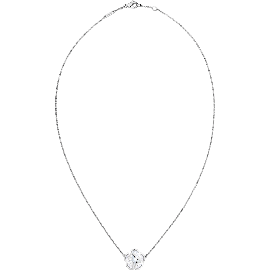 Omega Flower Collar, Oro blanco de 18 qt, Cabujón de nácar - N603BC0700205