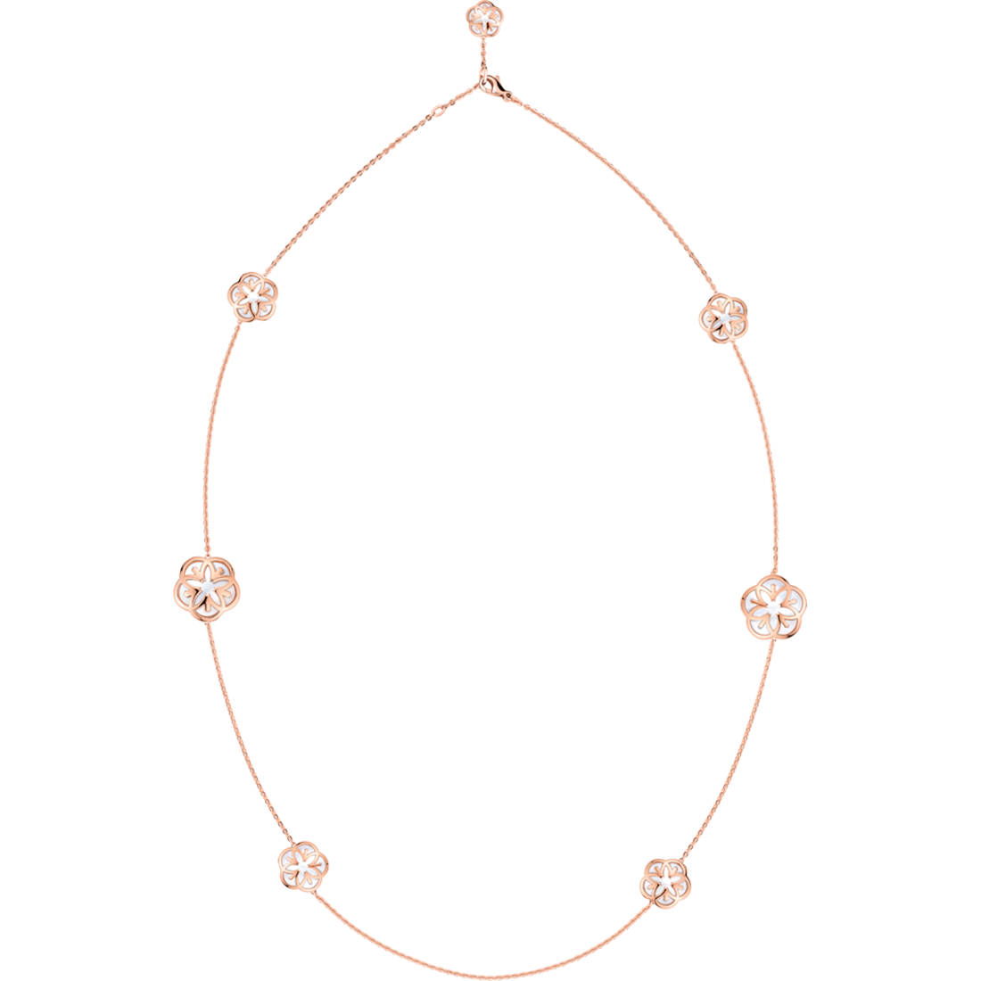 Omega Flower Colar, Ouro rosa de 18K, Cabochon de madrepérola - N603BG0700105