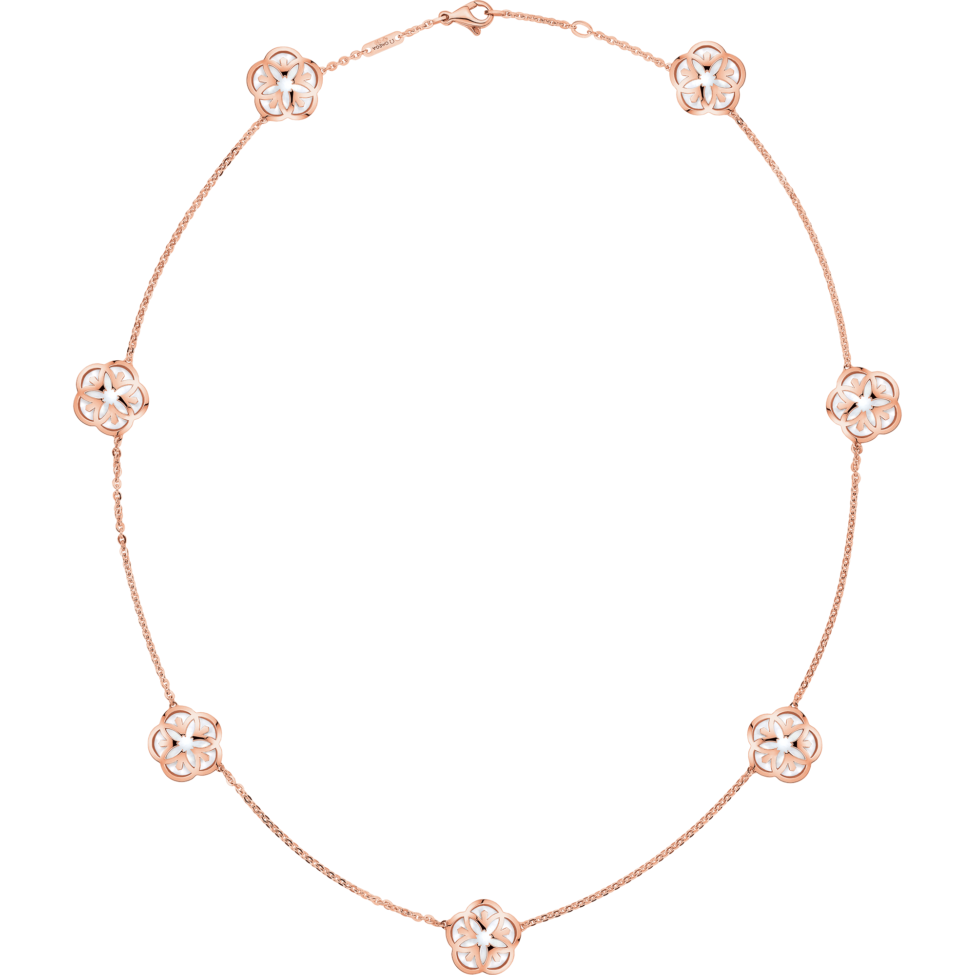 Omega Flower Necklace, 18K red gold, Mother-of-pearl - N80BGA0204005