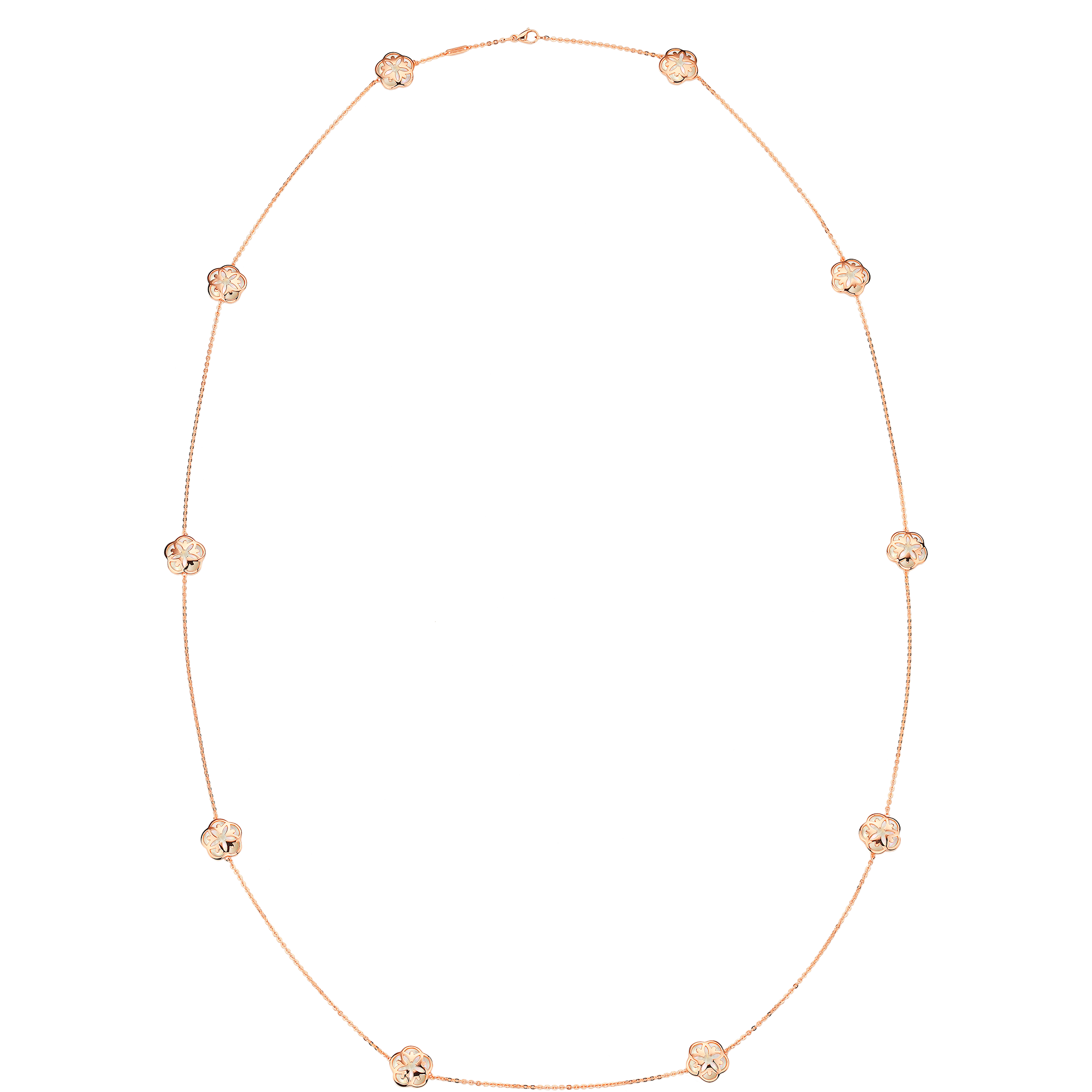 Omega Flower Necklace, 18K red gold, Mother-of-pearl - N81BGA0204005