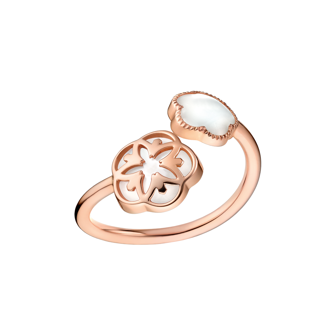 Omega Flower Ring, 18K red gold, Mother-of-pearl cabochon - R603BG07002XX