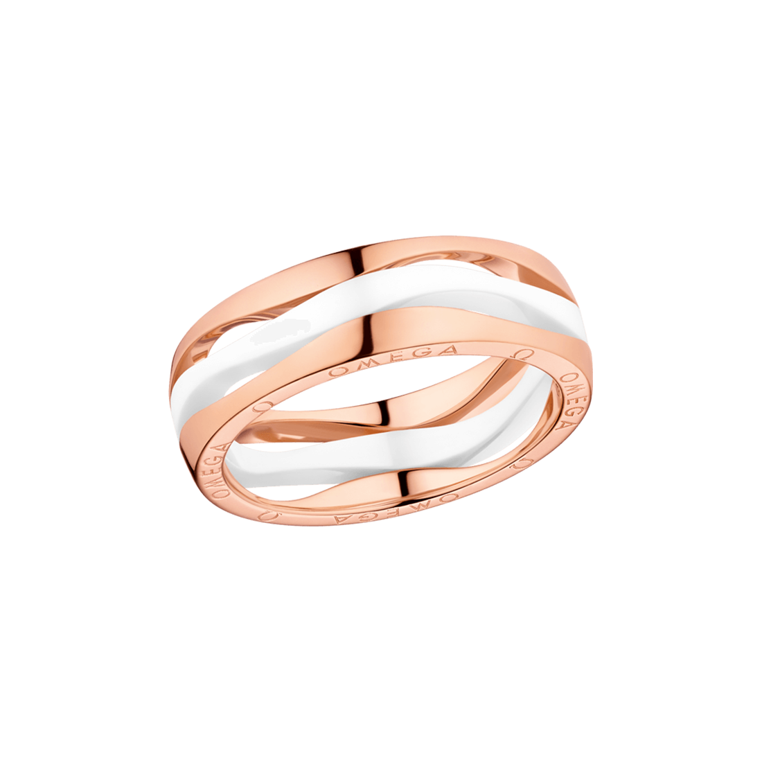 Ladymatic แหวน, เรดโกลด์ 18K, เซรามิกสีขาว - R604CK00001XX