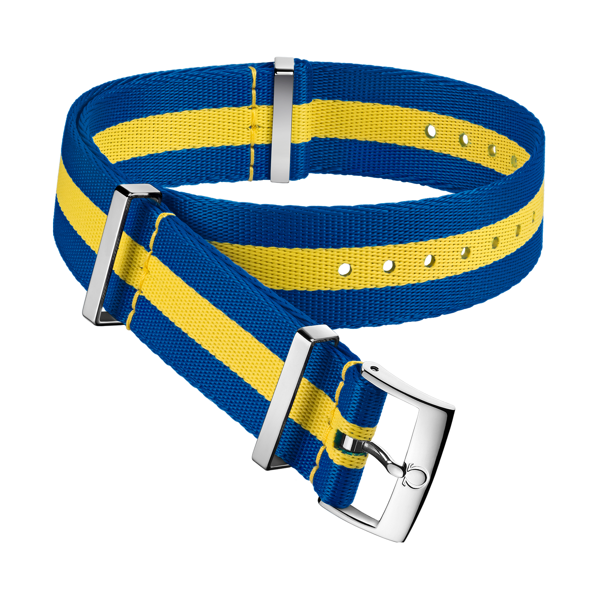 Cinturino NATO - Cinturino in poliammide blu e giallo con 3 strisce - 031CWZ010660